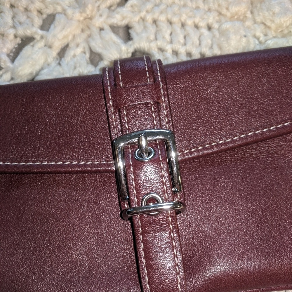 Coach Wristlet red maroon phone holder wallet